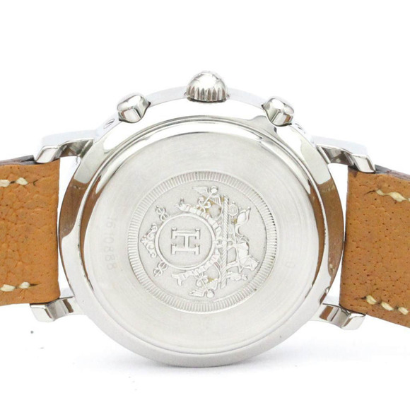 HERMESPolished  Clipper Chronograph Steel Quartz Ladies Watch CL1.310 BF560089 - Picture 7 of 9